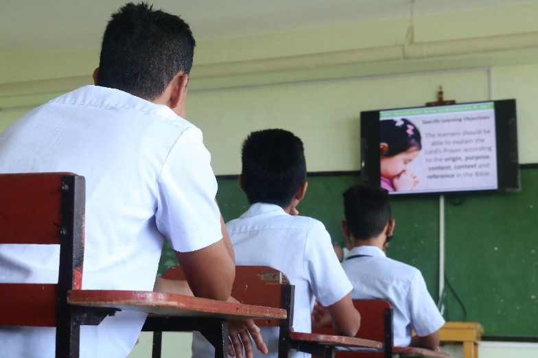 Children using smart tv